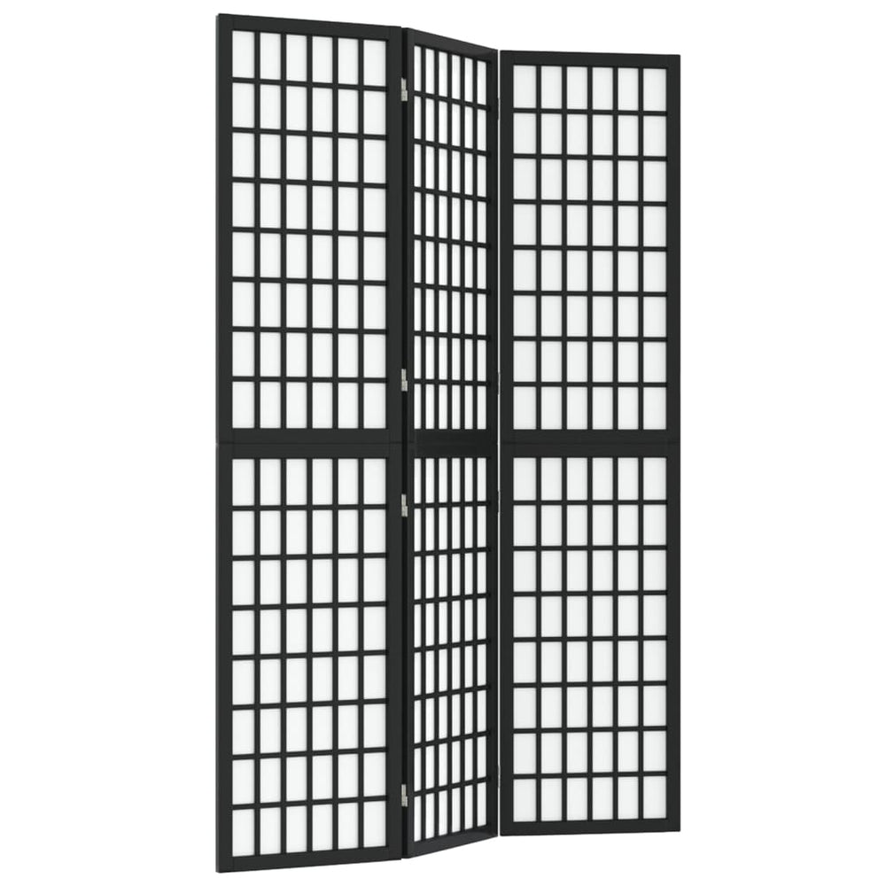 vidaXL 3-Panel Folding Room Divider Japanese Style 120x170 cm Black