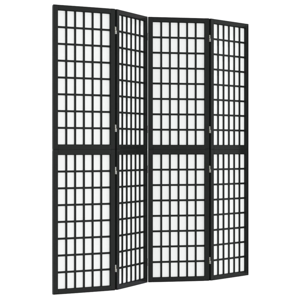 vidaXL 4-Panel Japanese Style Folding Room Divider 160x170 cm Black