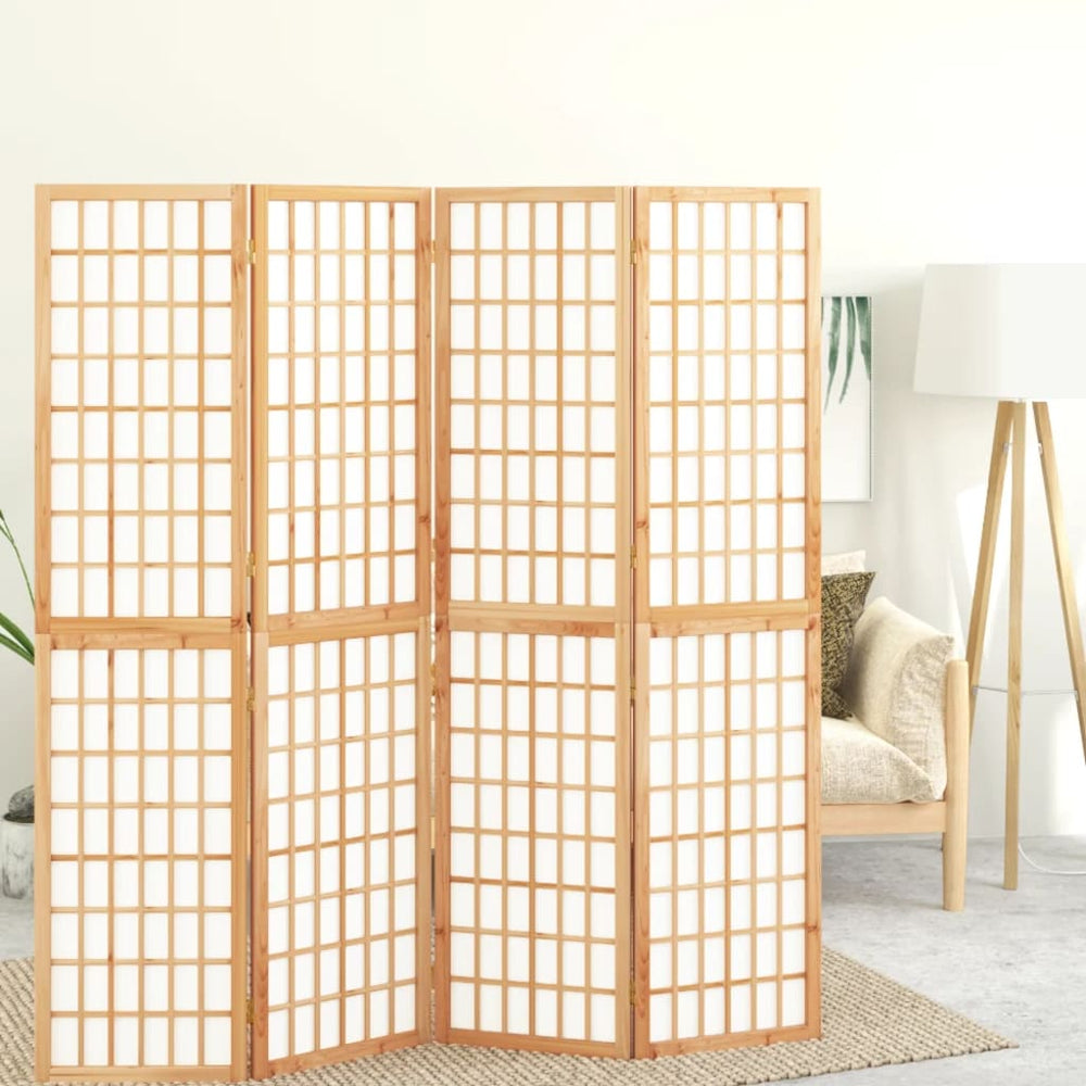 vidaXL 4-Panel Japanese Style Folding Room Divider 160x170 cm