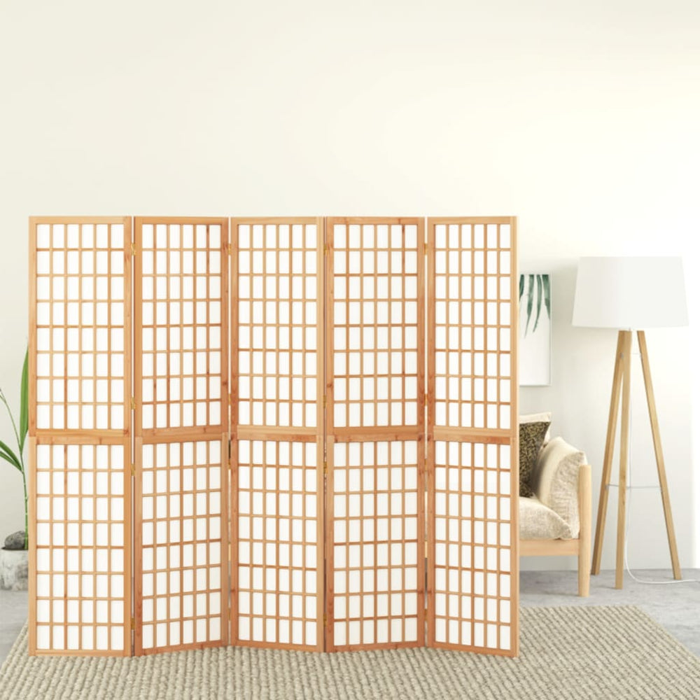 vidaXL 5-Panel Folding Room Divider Japanese Style 200x170 cm