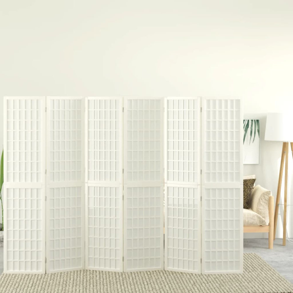 vidaXL 6-Panel Japanese Style Folding Room Divider 240x170 cm White
