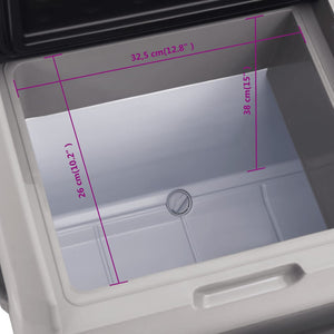 Kühlbox mit Rollen 40L, Schwarz & Grau