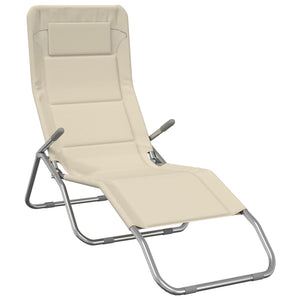 Sonnenliegen 2er Set, Creme Textilene