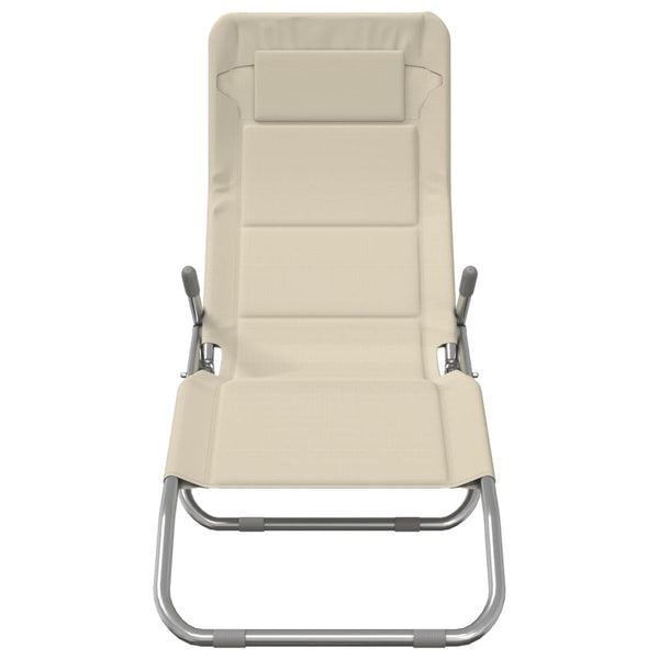 Sonnenliegen 2er Set, Creme Textilene