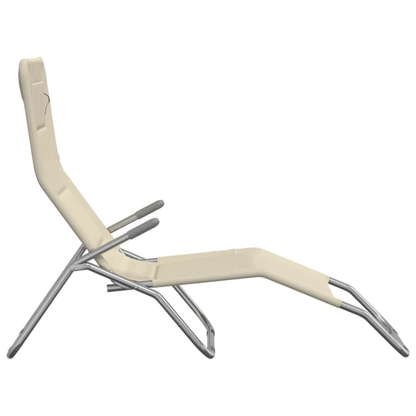 Sonnenliegen 2er Set, Creme Textilene