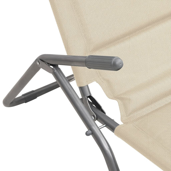Sonnenliegen 2er Set, Creme Textilene