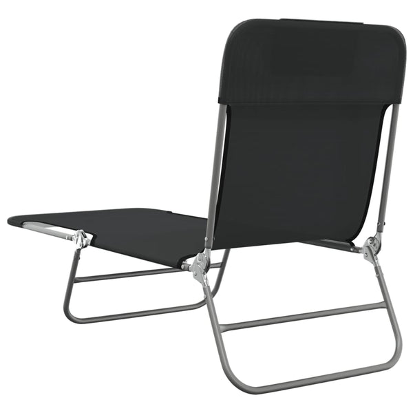 Klappbare Sonnenliegen 2er Set, Schwarz