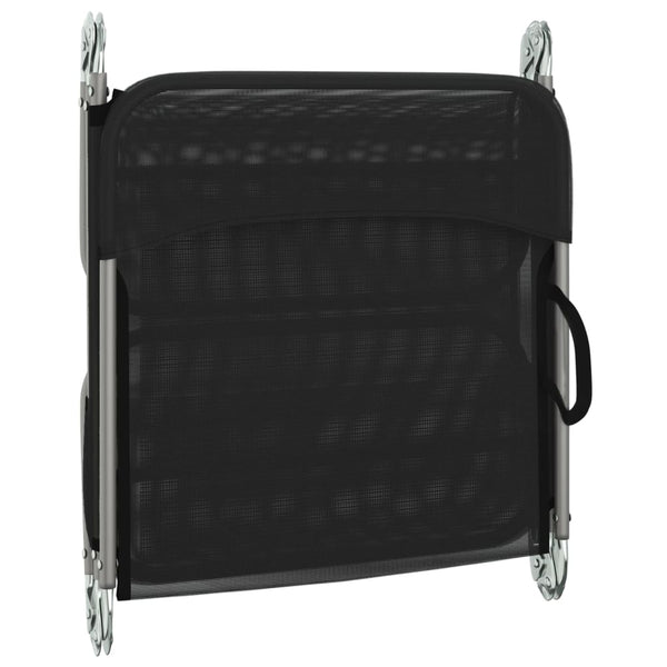 Klappbare Sonnenliegen 2er Set, Schwarz
