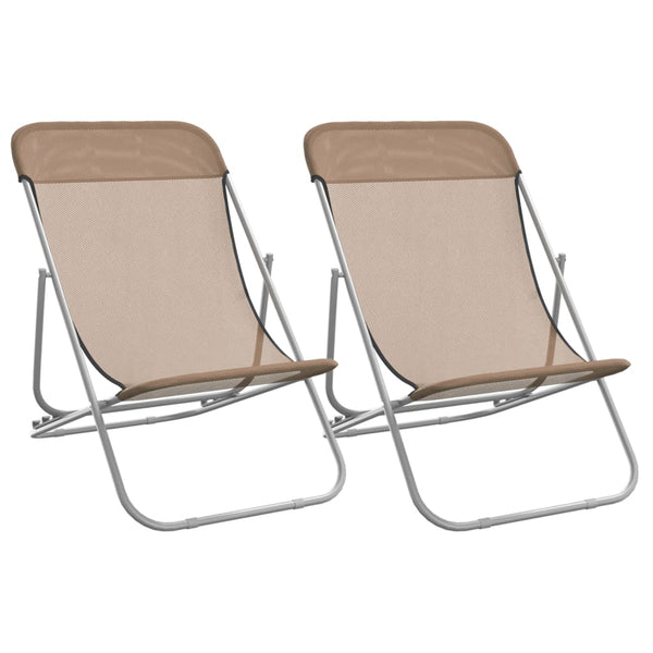 2er Set Klappbare Strandstühle Taupe
