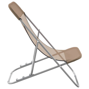 2er Set Klappbare Strandstühle Taupe