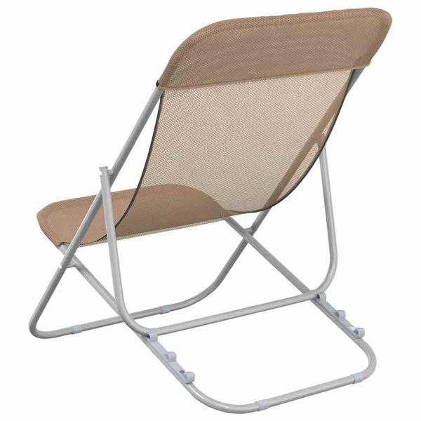 2er Set Klappbare Strandstühle Taupe