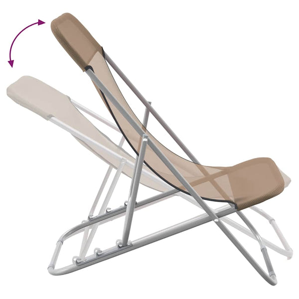 2er Set Klappbare Strandstühle Taupe