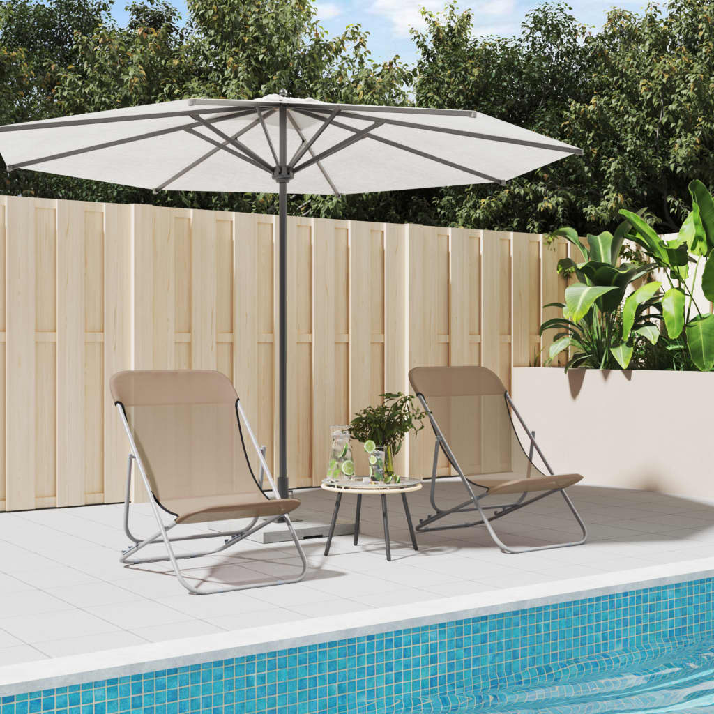 2er Set Klappbare Strandstühle Taupe