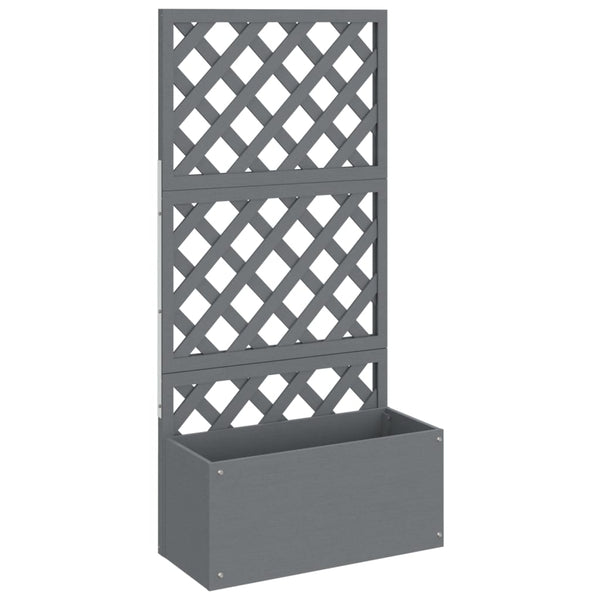 vidaXL Planters with Trellis 2 pcs Grey 65x33x135 cm WPC