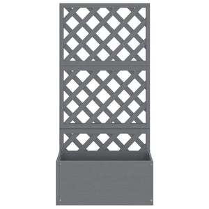 vidaXL Planters with Trellis 2 pcs Grey 65x33x135 cm WPC