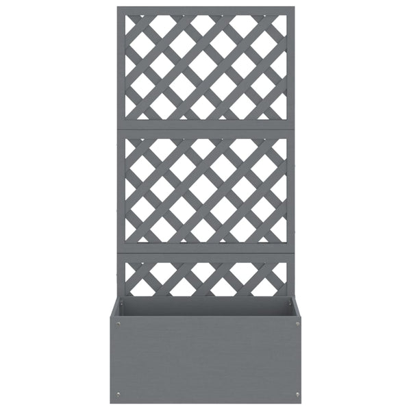 vidaXL Planters with Trellis 2 pcs Grey 65x33x135 cm WPC