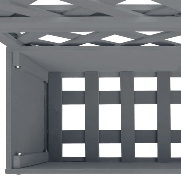 vidaXL Planters with Trellis 2 pcs Grey 65x33x135 cm WPC