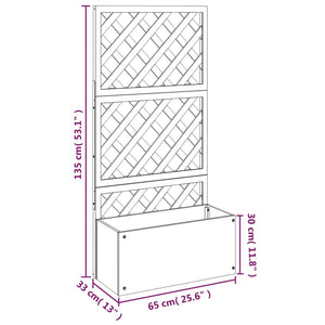 vidaXL Planters with Trellis 2 pcs Grey 65x33x135 cm WPC