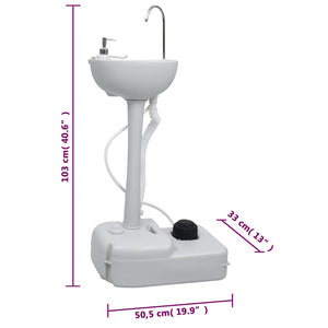 vidaXL Portable Camping Toilet with Sink