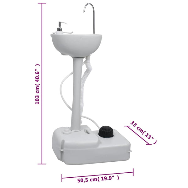 vidaXL Portable Camping Toilet with Sink