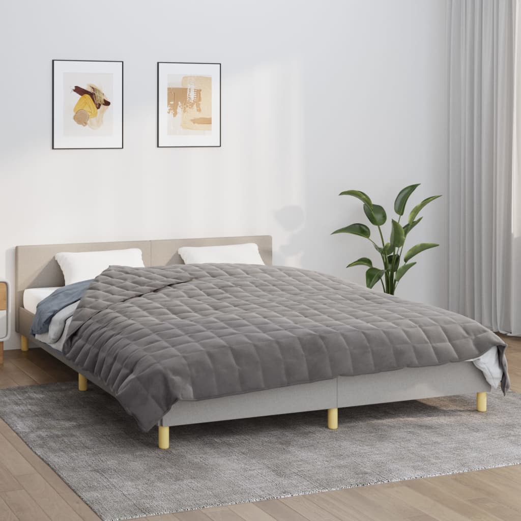 vidaXL Weighted Blanket Grey 220x230 cm 15 kg Fabric