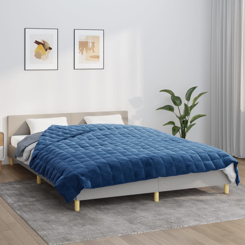 vidaXL Weighted Blanket Blue 220x230 cm 15 kg Fabric