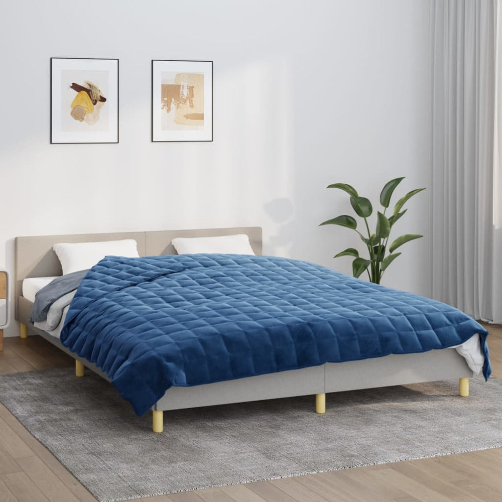 vidaXL Weighted Blanket Blue 220x240 cm 15 kg Fabric