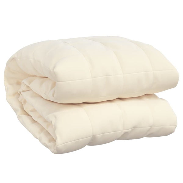 vidaXL Weighted Blanket Light Cream 135x200 cm 10 kg Fabric