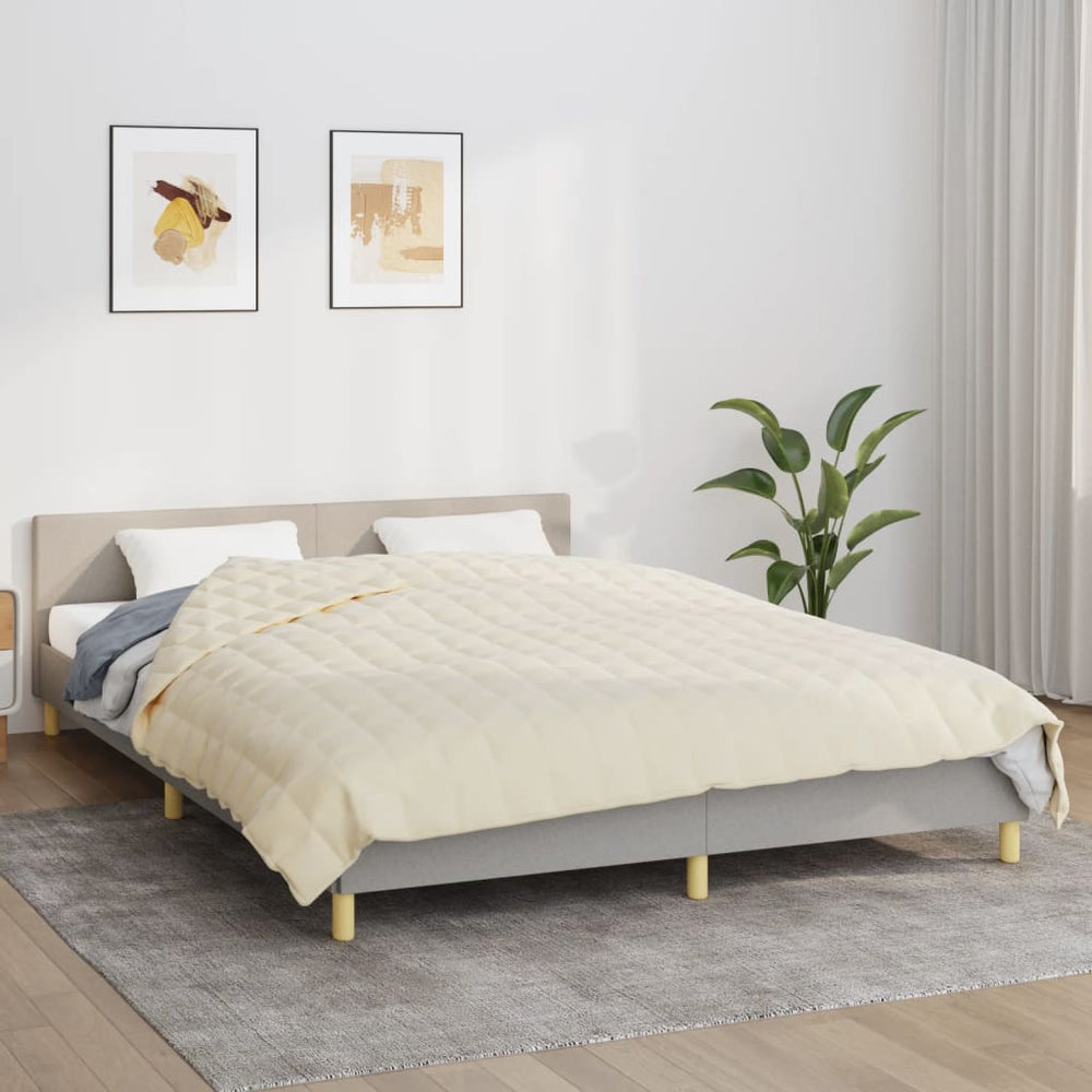 vidaXL Weighted Blanket Light Cream 220x240 cm 11 kg Fabric