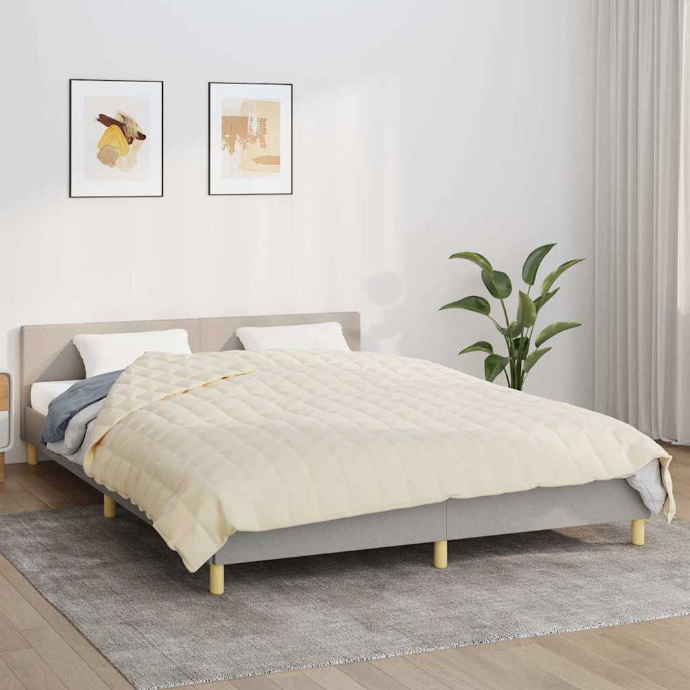 vidaXL Weighted Blanket Light Cream 220x240 cm 15 kg Fabric