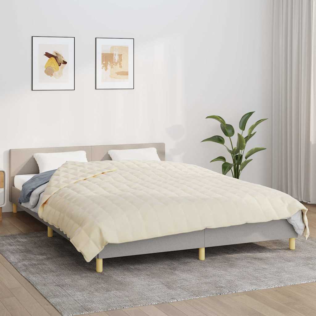 vidaXL Weighted Blanket Light Cream 220x240 cm 15 kg Fabric