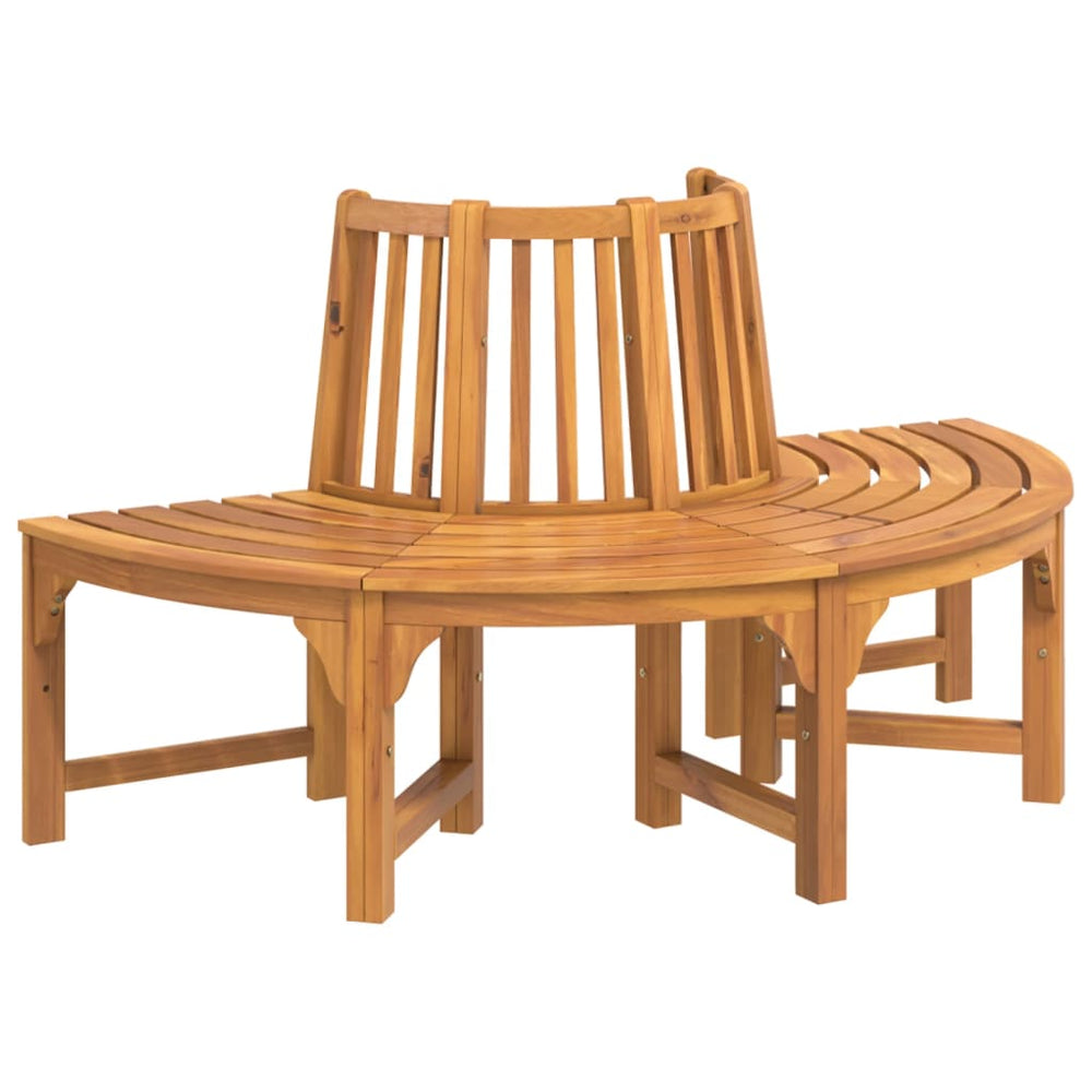 vidaXL Half-Round Tree Bench Ø160 cm Solid Eucalyptus Wood