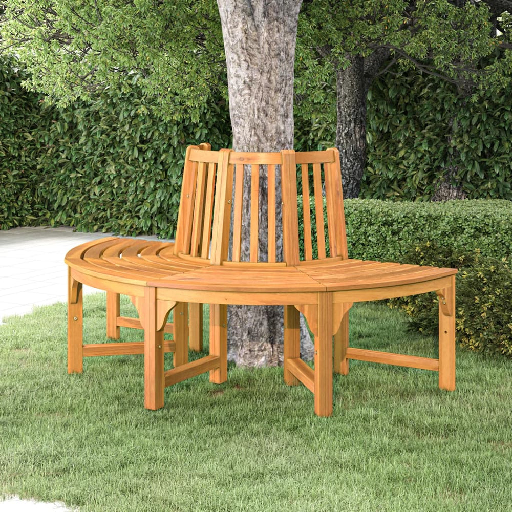 vidaXL Half-Round Tree Bench Ø160 cm Solid Eucalyptus Wood