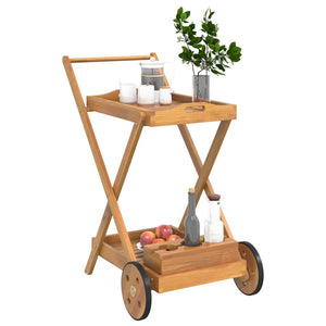 vidaXL Tea Trolley 54x87x90 cm Solid Acacia Wood
