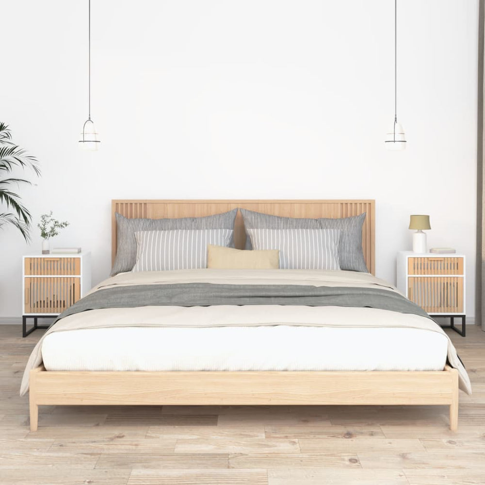 vidaXL Bedside Tables 2 pcs. White 40x30x55.5 cm Engineered Wood & Iron