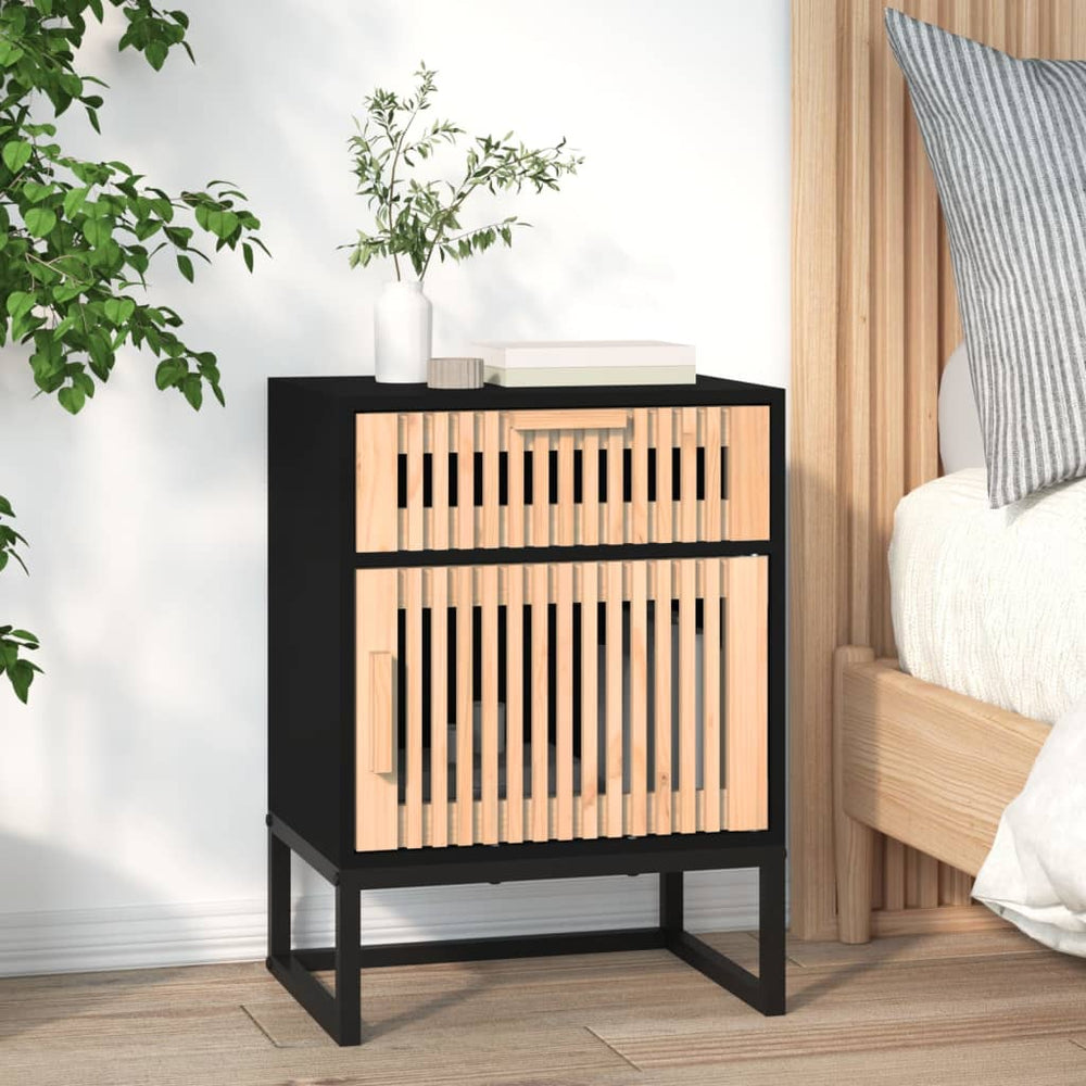vidaXL Nightstand Black 40x30x55.5 cm Engineered Wood & Iron