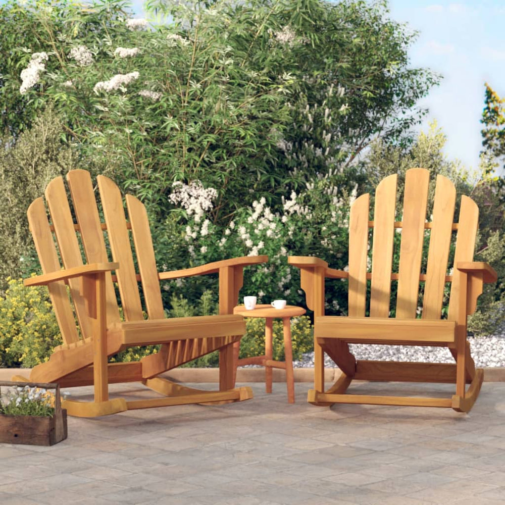 vidaXL Adirondack Rocking Chairs 2 pcs 79x100x103 cm Solid Teak Wood