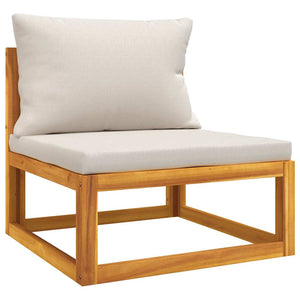 Garten Mittelsofa Akazie mit Hellgrauen Kissen