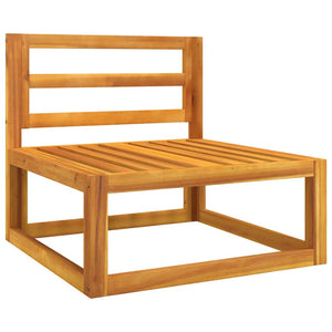 Garten Mittelsofa Akazie mit Hellgrauen Kissen