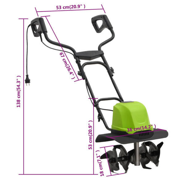 Elektrische Gartenfräse 800W mit 4 Messern