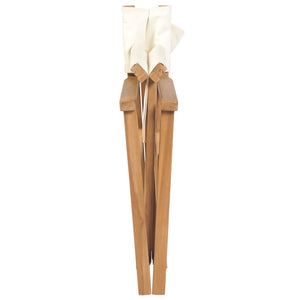 vidaXL Director's Chairs 2 pcs. Foldable Cream Solid Teak Wood