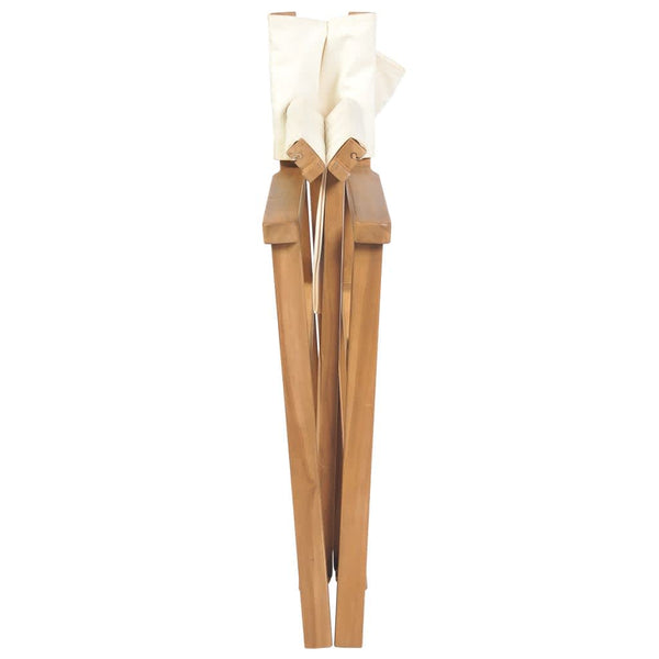 vidaXL Director's Chairs 2 pcs. Foldable Cream Solid Teak Wood