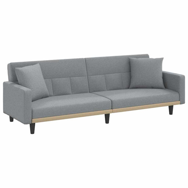 vidaXL Sofa Bed with Pillows Light Grey Fabric