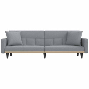 vidaXL Sofa Bed with Pillows Light Grey Fabric