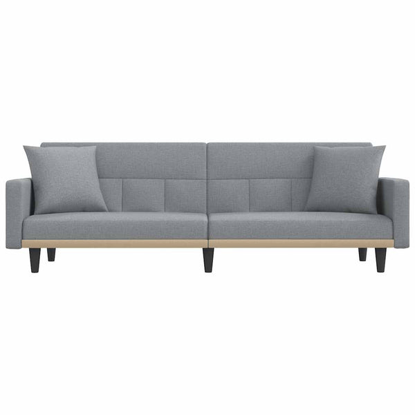 vidaXL Sofa Bed with Pillows Light Grey Fabric