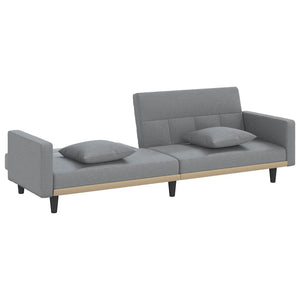 vidaXL Sofa Bed with Pillows Light Grey Fabric