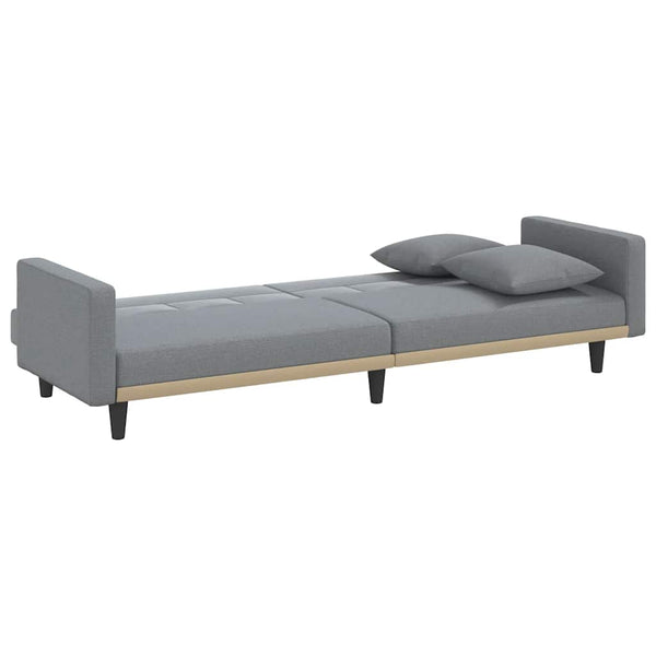 vidaXL Sofa Bed with Pillows Light Grey Fabric