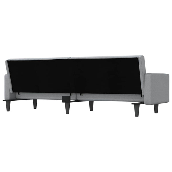 vidaXL Sofa Bed with Pillows Light Grey Fabric