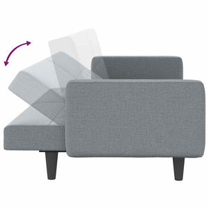 vidaXL Sofa Bed with Pillows Light Grey Fabric