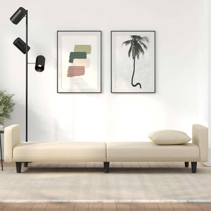 vidaXL Sofa Bed with Pillows Cream Fabric